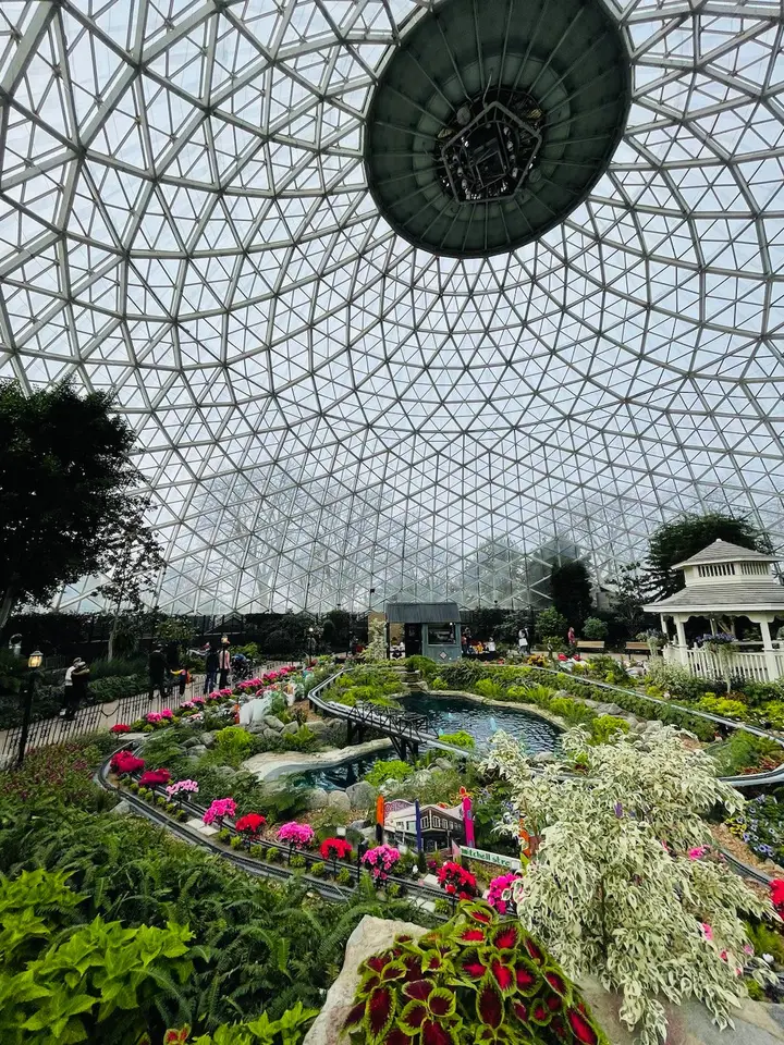 The Show Dome with barren trees visible outside.